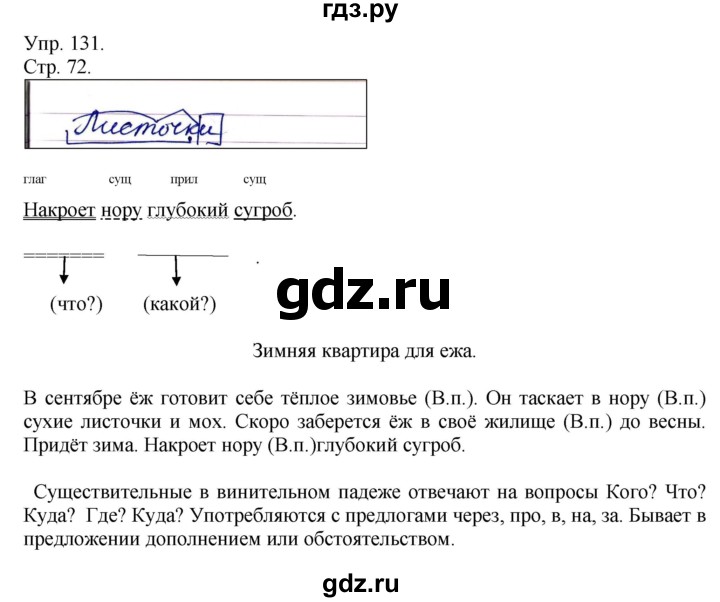 ГДЗ по русскому языку 4 класс  Рамзаева   упражнение - 131, Решебник №1