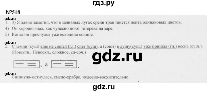 ГДЗ по русскому языку 5 класс  Разумовская   упражнение - 518, Решебник к учебнику 2020 (9-е изд.)