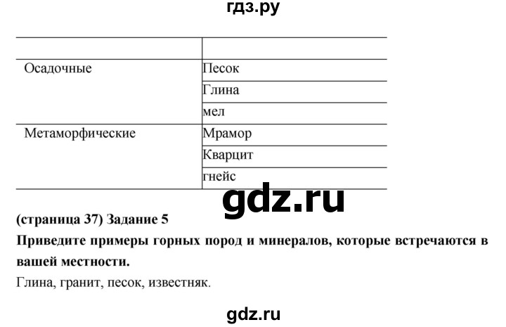 ГДЗ по естествознанию 5 класс Плешаков рабочая тетрадь  страница - 37, Решебник