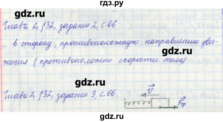 ГДЗ по физике 7 класс Касьянов рабочая тетрадь (Перышкин)  страница - 66, Решебник №1