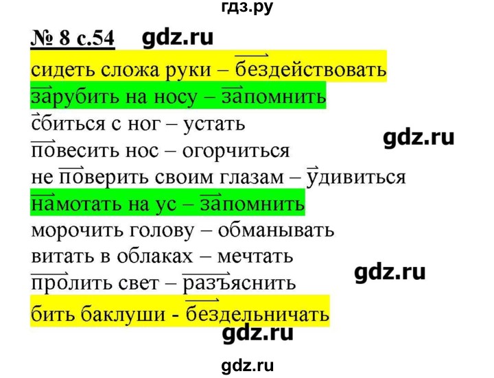 ГДЗ по русскому языку 4 класс Тихомирова рабочая тетрадь (Климанова)  часть 2. страница - 54, Решебник №1