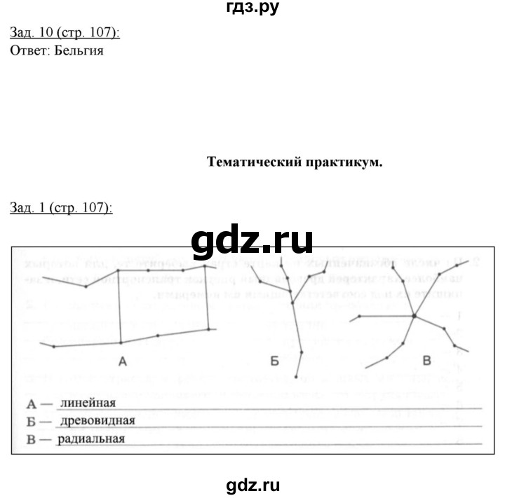 ГДЗ по географии 10‐11 класс Домогацких рабочая тетрадь Базовый уровень часть 1. страница - 107, Решебник