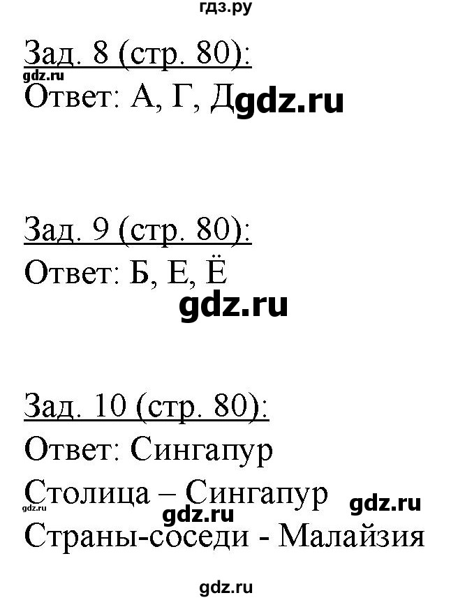 ГДЗ по географии 10‐11 класс Домогацких рабочая тетрадь Базовый уровень часть 1. страница - 80, Решебник