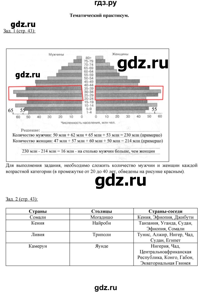 ГДЗ по географии 10‐11 класс Домогацких рабочая тетрадь Базовый уровень часть 2. страница - 43, Решебник