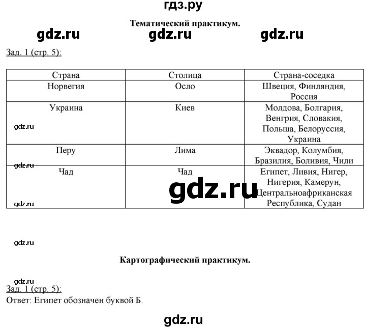 ГДЗ по географии 10‐11 класс Домогацких рабочая тетрадь Базовый уровень часть 2. страница - 5, Решебник