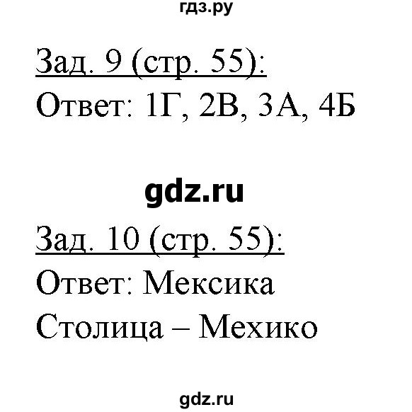 ГДЗ по географии 10‐11 класс Домогацких рабочая тетрадь Базовый уровень часть 2. страница - 55, Решебник