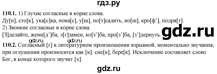 ГДЗ по русскому языку 5 класс Львов рабочая тетрадь (Разумовская)  упражнение - 110, Решебник